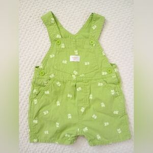 OshKosh B'gosh Green Embroidered Frog Overalls - Kids